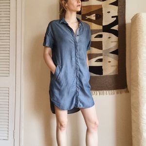 All Saints Chambray Short Sleeve Dress